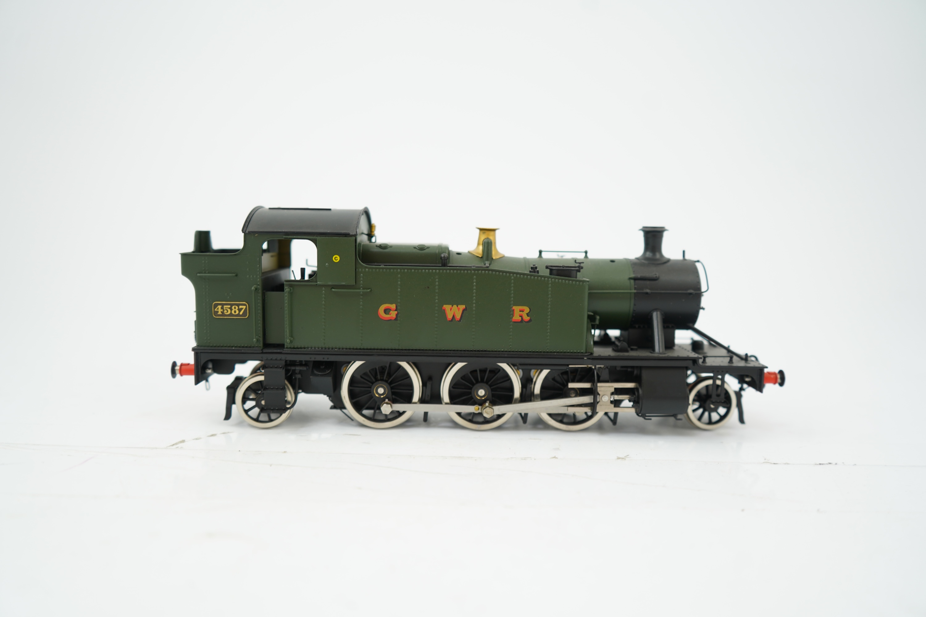 An 0 Gauge Tower Models, Blackpool, made in Sancheng China, model of GWR Class 45xx, 4587, 2-6-2T Prairie Tank locomotive, powered for two rail operation.